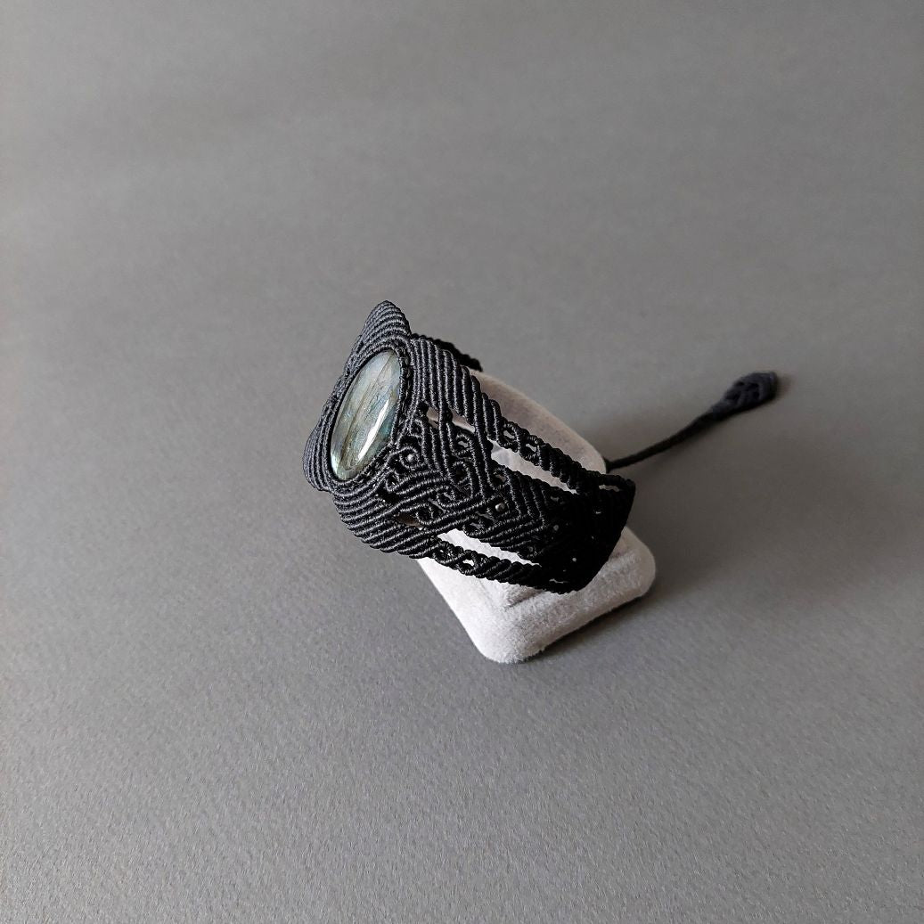 Macramé Bracelet-227BK Labradorite