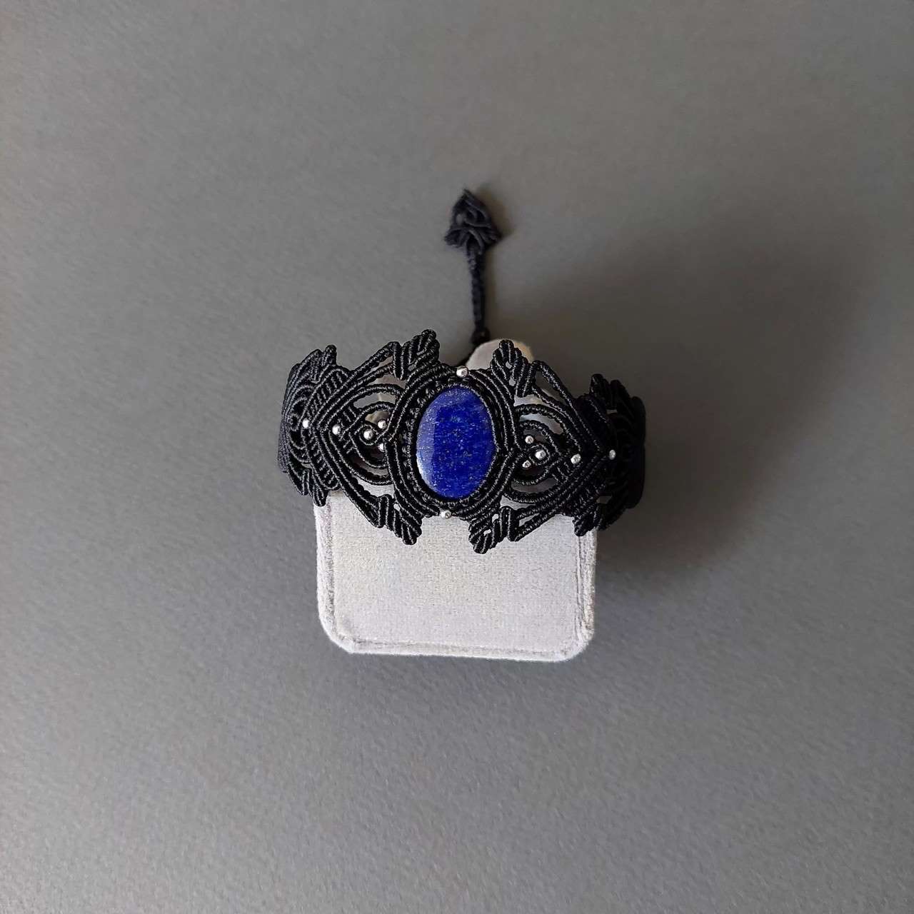 Macramé Bracelet-229BK Lapis lazuli