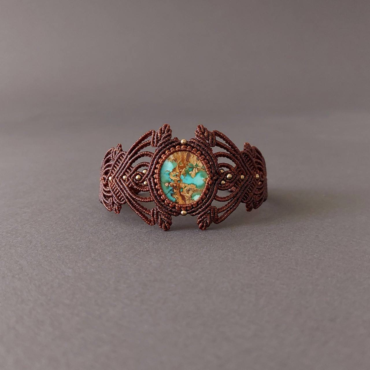 Macramé Bracelet-229BR Turquoise