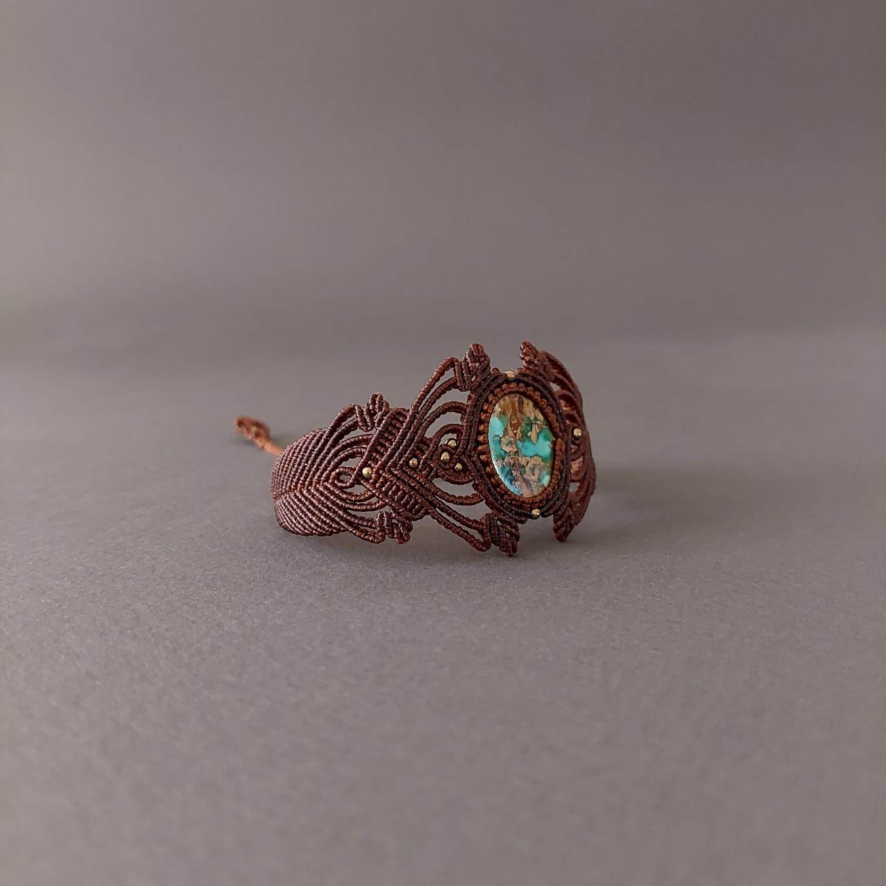 Macramé Bracelet-229BR Turquoise