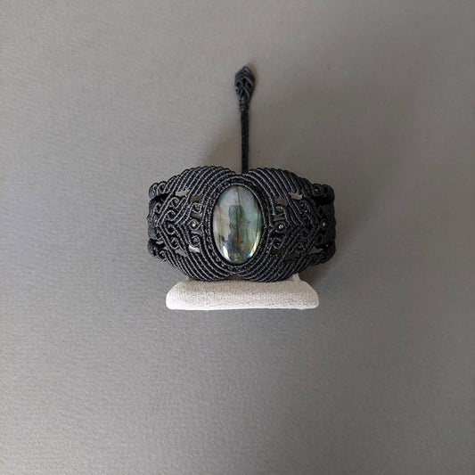 Macramé Bracelet-227BK Labradorite