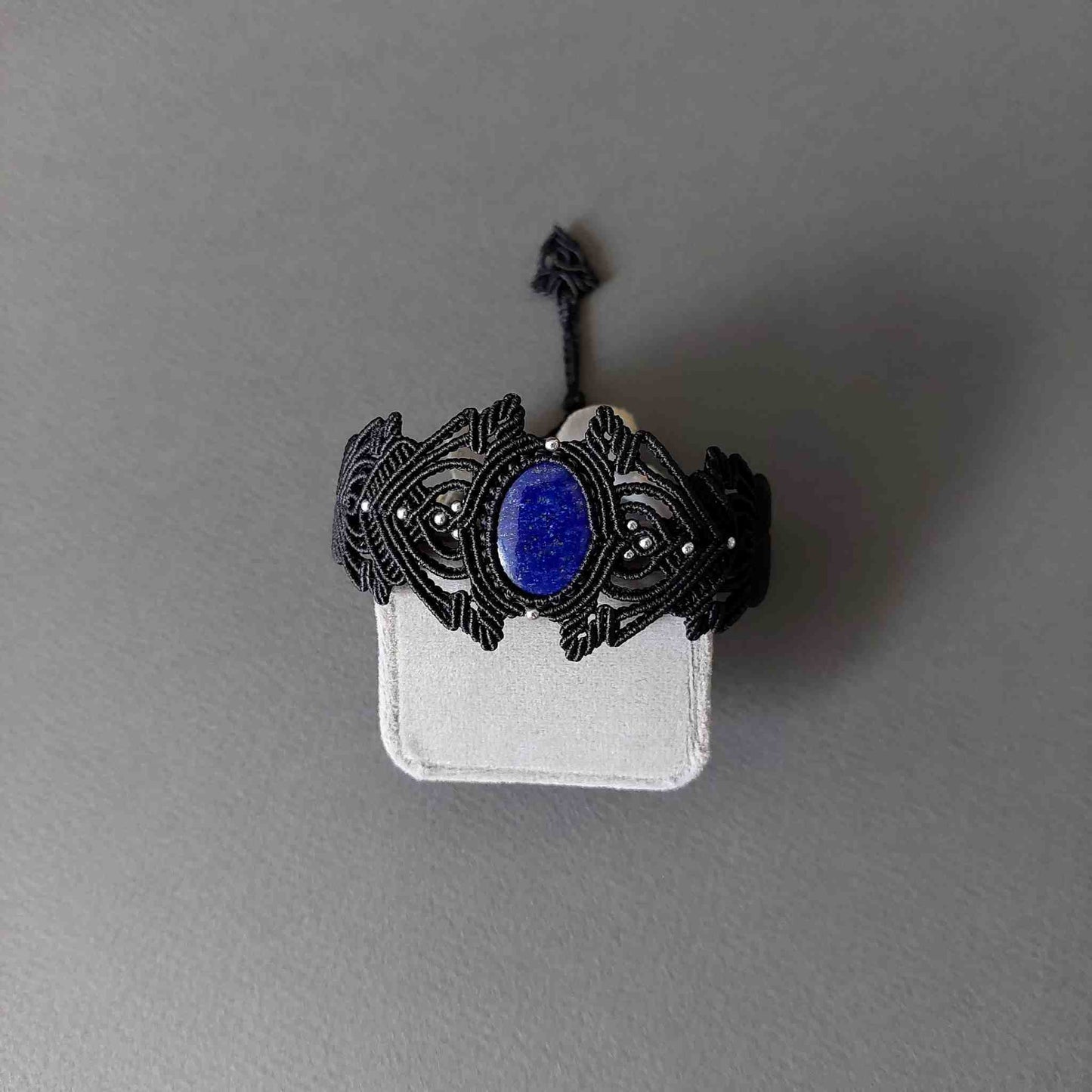 Macramé Bracelet-229BK Lapis lazuli