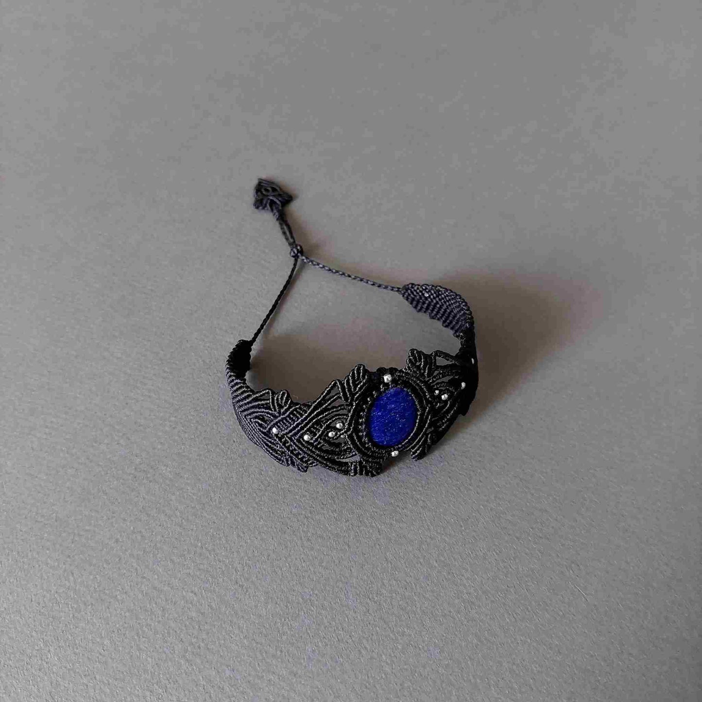 Macramé Bracelet-229BK Lapis lazuli