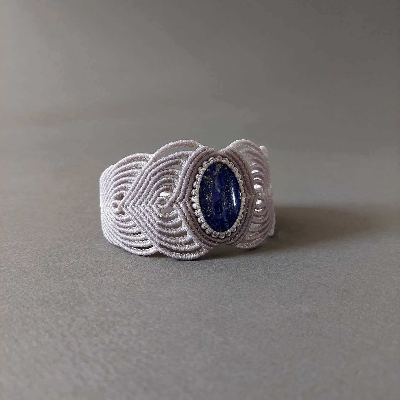 Macramé Bracelet-241GY Lapis lazuli